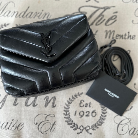 Yves Saint Laurent Handbags - Authentic Saint Laurent YSL Black Toy LouLou Quilted Leather Crossbody Bag